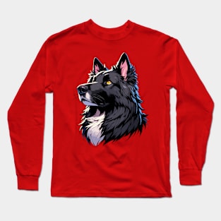 Stunning and Cool Belgian Tervuren Monochrome and Gold Portrait for Father's Day Long Sleeve T-Shirt